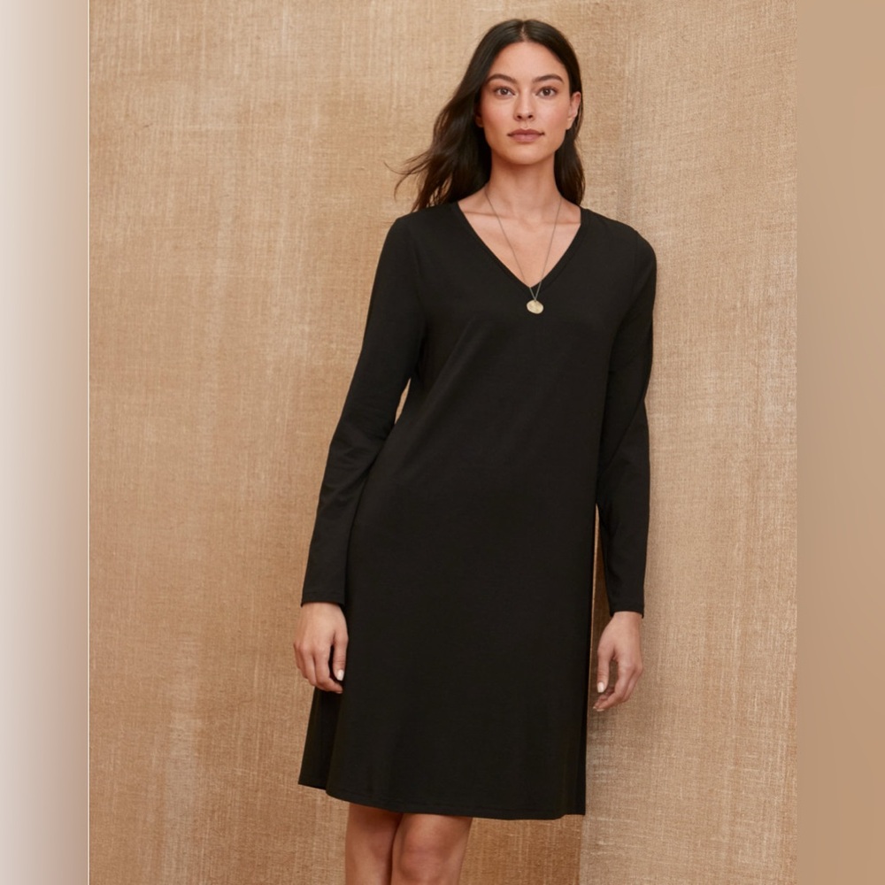 NWOT Eileen Fisher Stretch TENCEL™ Jersey V-Neck Dress